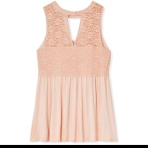SUPER SOFT & LACE PINK CHOKER BABYDOLL TANK